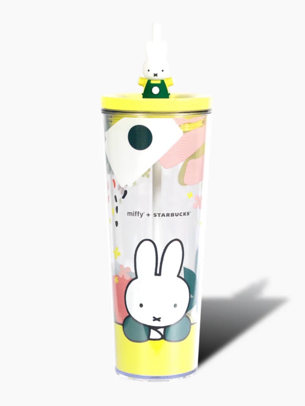 Starbucks Yellow & Green Miffy Tumbler with Bunny Straw Topper